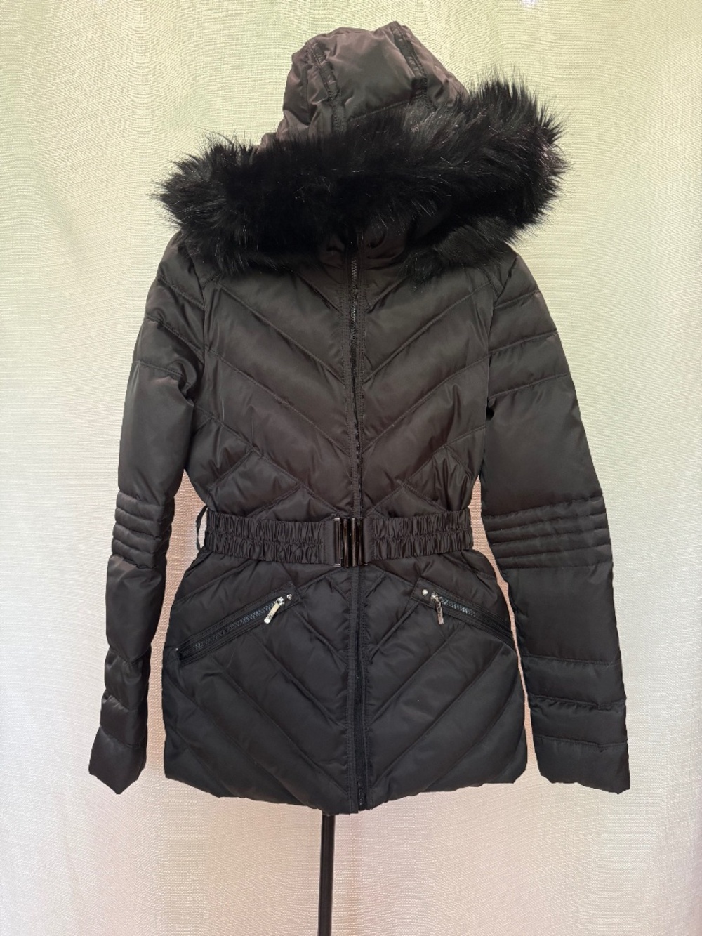 Laundry by Shelli Segal Black Quilted Down Puffer Jacket - XS